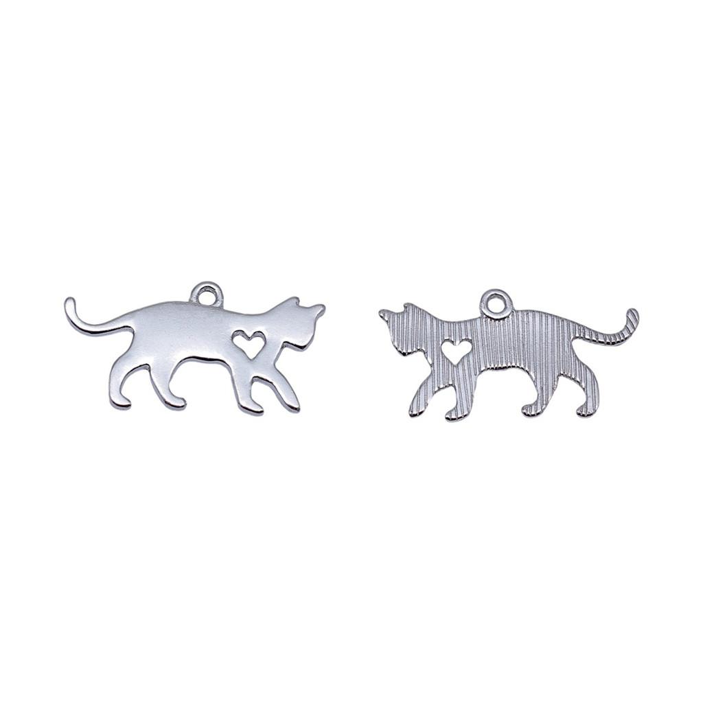 Charms Cat Pendants Heart Alloy Crafts For DIY Jewelry Making Accessories