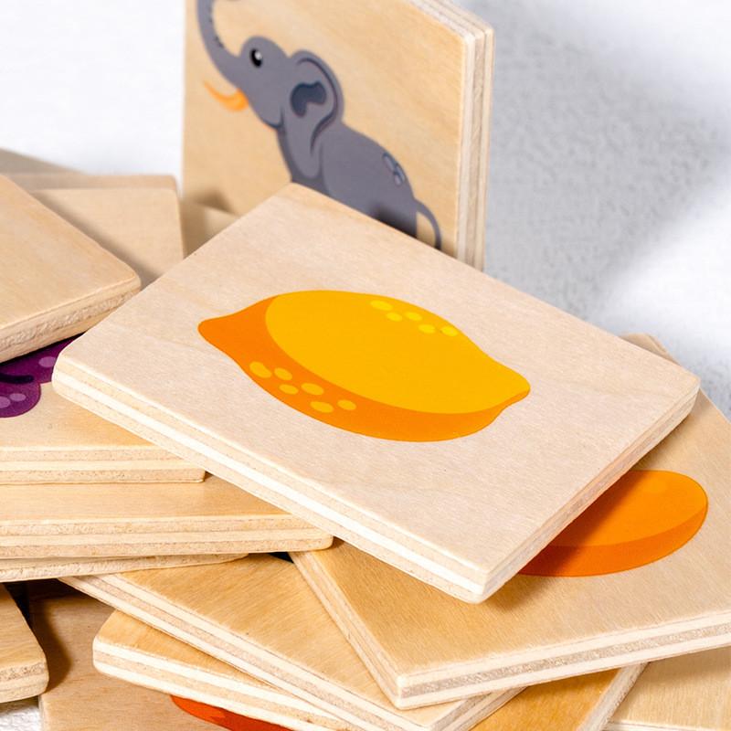 Shadow Wooden Animal Matching Puzzle Game Family Interactive Toy Educational