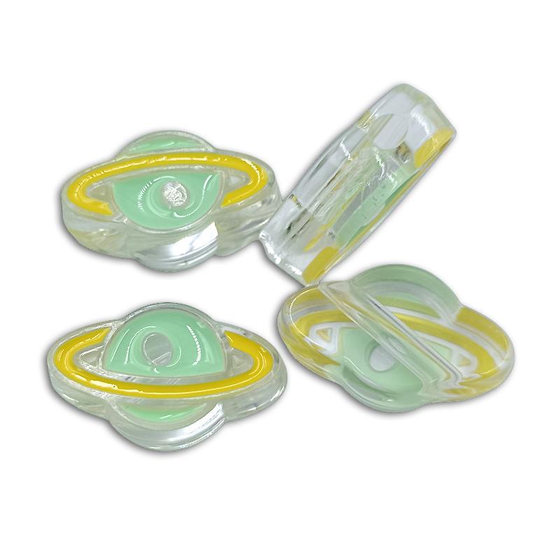 4Pcs 16*27mm Pendant Planet Acrylic Loose Beads DIY For Necklace Bracelet Jewelry Making