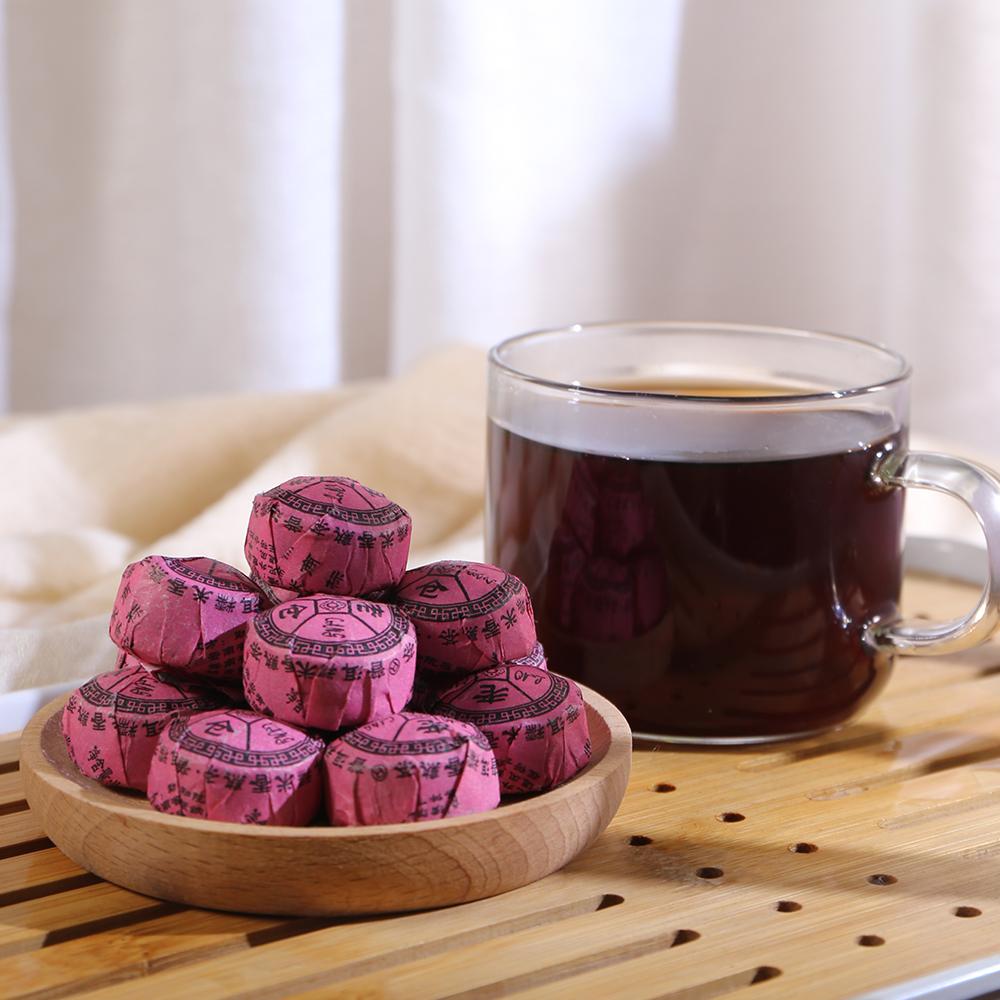 Laocang 2015yr Ripe Puer Tea with Double Rose Flower Flavor Mini Tuocha 100g