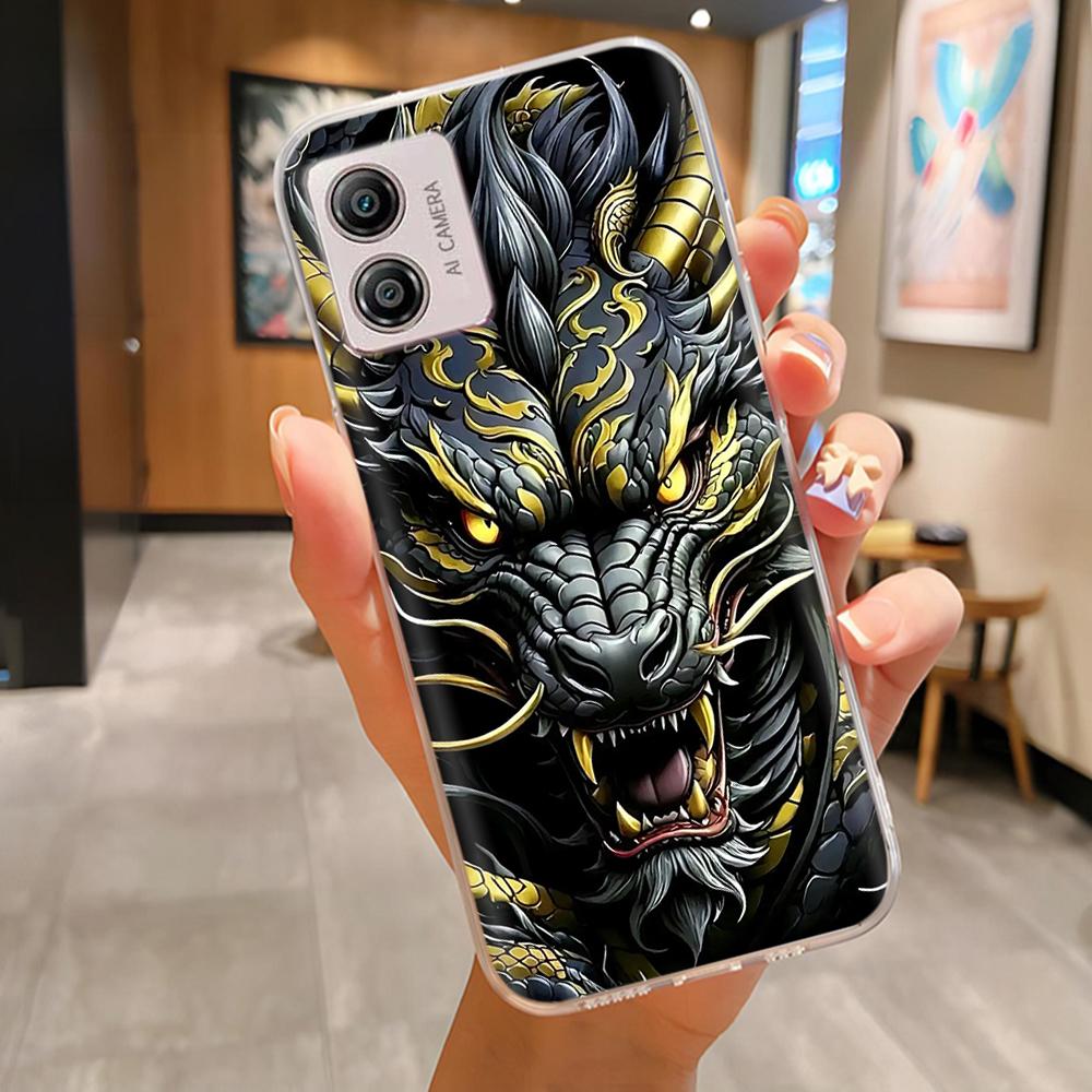 Etui Do Motorola Moto E13 Miękki Przezroczysty TPU Silikonowy Uroczy Kreskówkowy Panda Tylna Pokrywa Do Moto E13 motoE13 Futerały Etui Odporne Na Wstrząsy