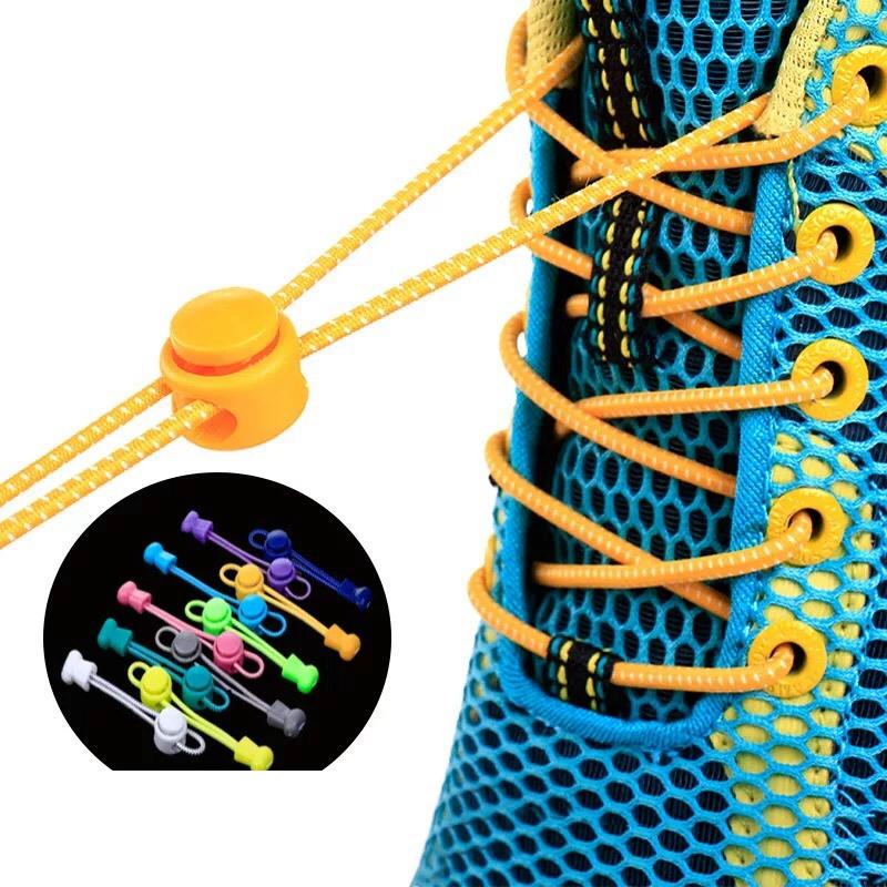Safety Elastic Shoelaces Round High quality Spring Lock Lazy Lace can free Adjust Take a walk Sports No Tie Shoelace 1 pair
