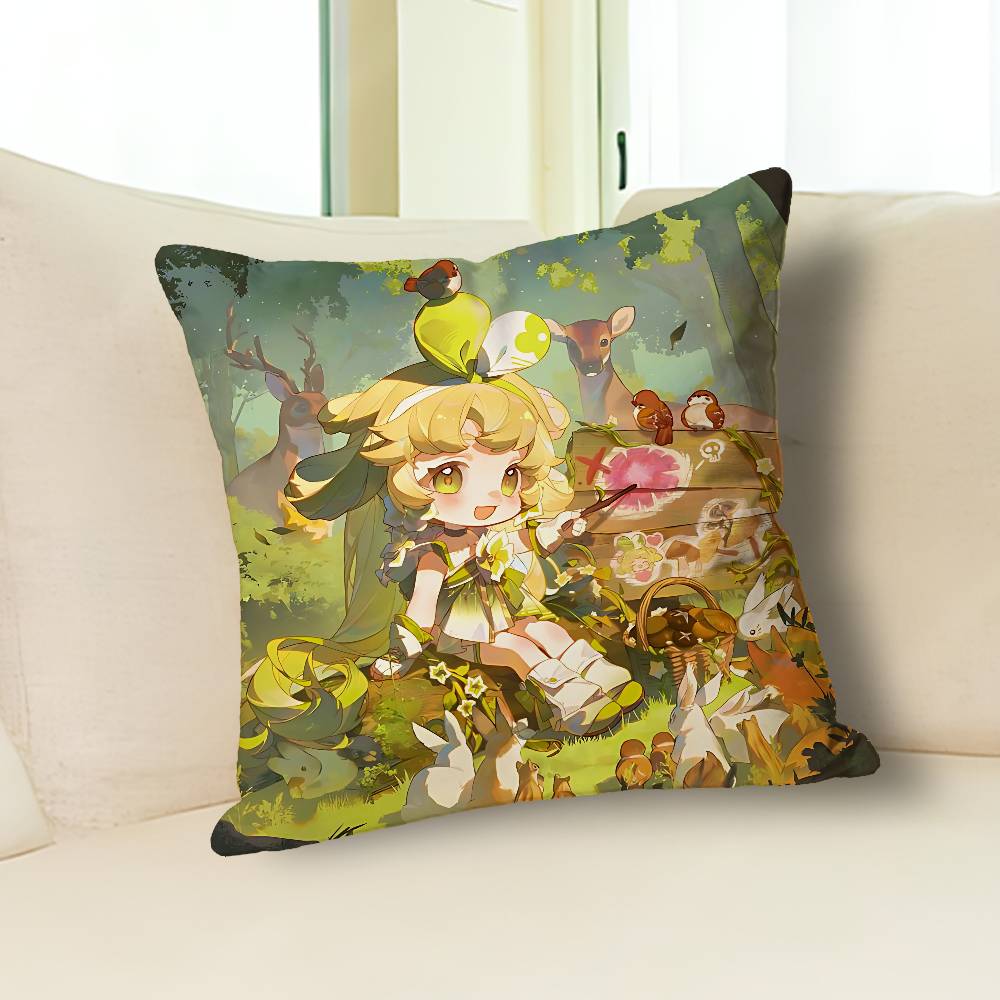 W-Wuthering Waves Verina Anime Celebrity Merchandise All-Match Printed Pillow Case Sofa Car Office Room Decoration Protector