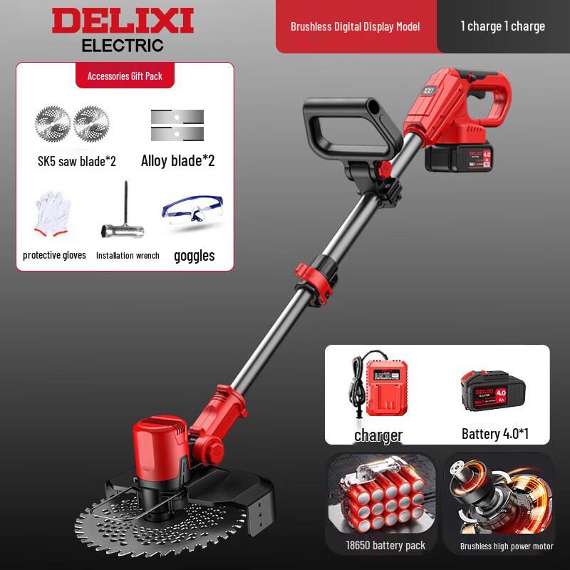 DELIXI Cordless Electric Weed Trimmer CN Plug (adapter Included)