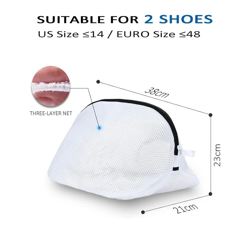 2Pcs Shoes Washing Bag Travel Laundry Bag Shoe Washing Machine Bag Set Reusable Laundry Mesh Bag Polyester Wash Bag with Zipper