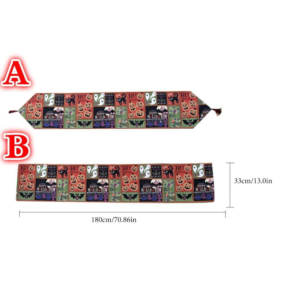 Halloween Tablecloth Placemat Table Flag Funny Pumpkin Tablecloth Decorative Bed Flag Halloween Rest