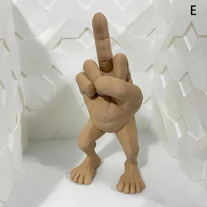 Middle Finger Figure With Legs Office Desk Funny Hand Gesture Resin Figurine Creative Home Ornaments Gift Room Decor