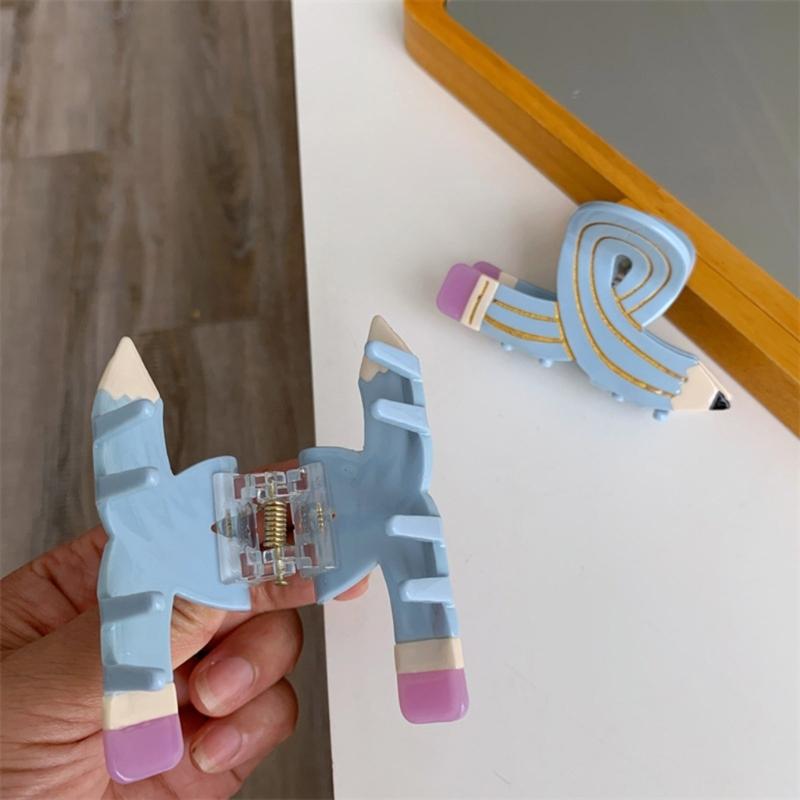 Elegant Pencil Hair Claw for Women Girl Creative Shape Claw Clip Hair Grip Ponytail Holder Back To School Hair Decors