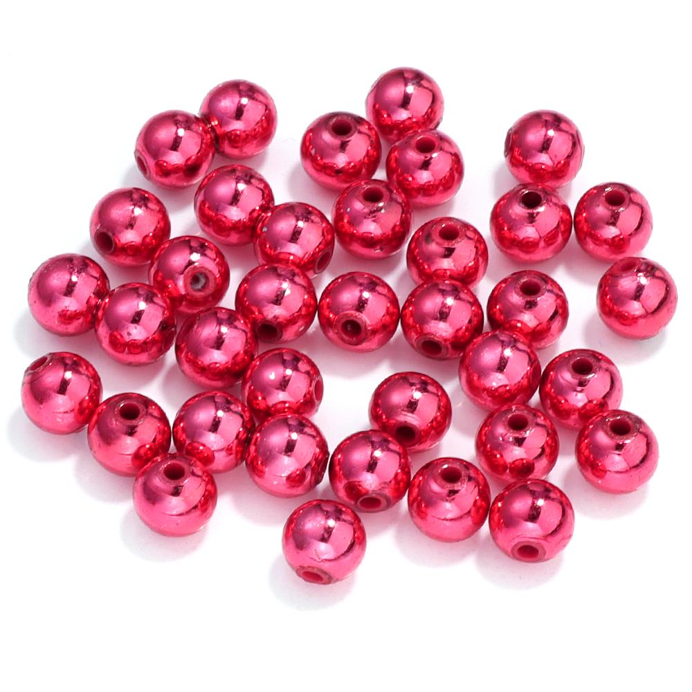 

50-200pcs Acrylic Christmas Beads 6 8 10 12mm Red Green Color Round Loose Spacer Beads For DIY Jewelry Making Bracelets Necklace 6mm 200pcs красный