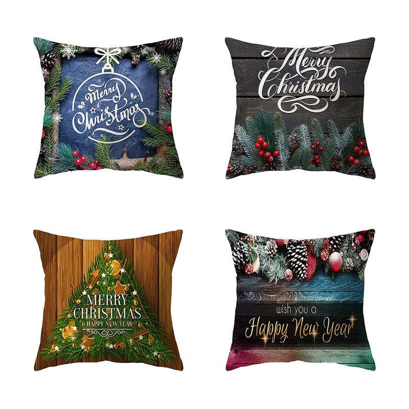 

Наволочки с рождественской тематикой Аксессуары для автомобиля Офис Санта-Клаус Гостиная Диван Домашние наволочки 40x40cm