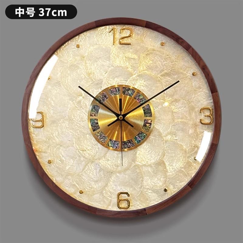 Italian Luxury Shell Wall Clock Modern Solid Wood Living Room High-end Wall Clock Premium Creative Home Decor Reloj Pared FYWC