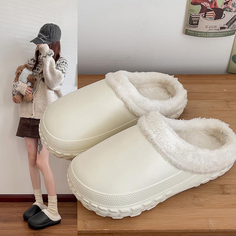 Damen Fuzzy Plüsch Hausschuhe - Warmer Samt, Dicke Sohle, Herbst/Winter Außenbekleidung für Damen & Herren