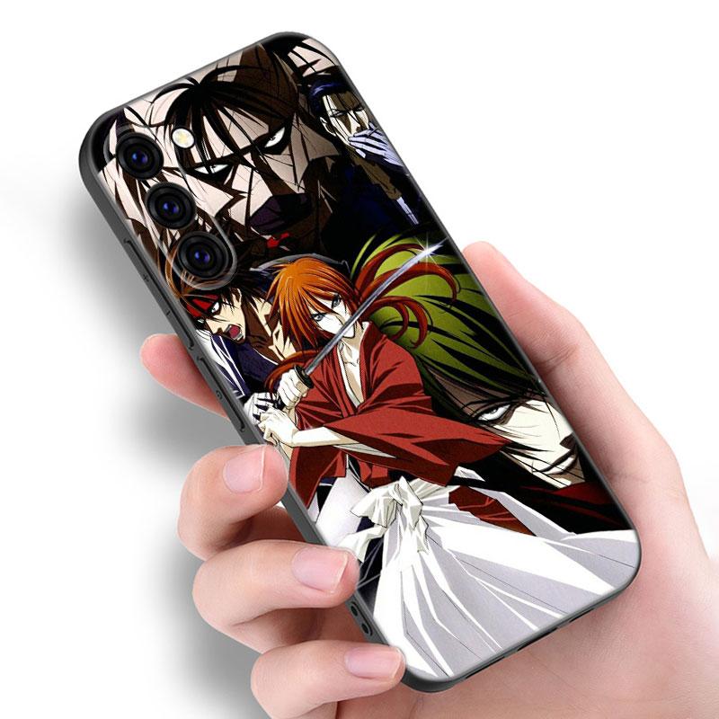 Rurouni Kenshin Anime Black Silicone Phone Case For Samsung Galaxy S23 S21 S20 FE S24 S22 Ultra S10E S10 S9 S8 Plus