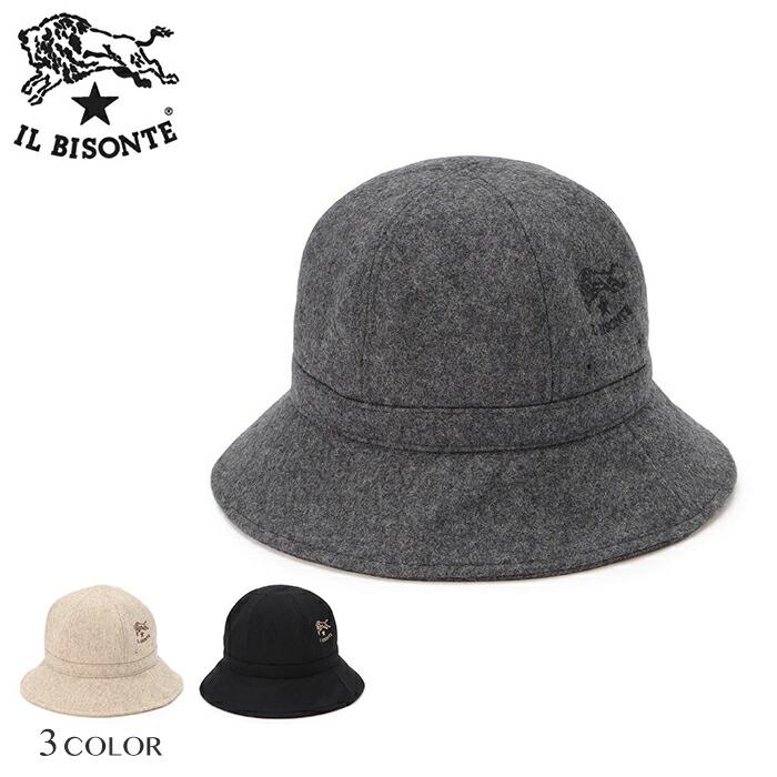 IL BISONTE Bucket Hat IL BISONTE Logo Hat Logo Embroidery Hat Natural/Gray/Black [Look Official Dealer] [2023 Fall/Winter]