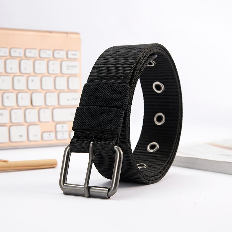 Men's Faux Nylon Pin Buckle Belt Fashion Outdoor Tactical Sports Belt Simple Trouser Belt