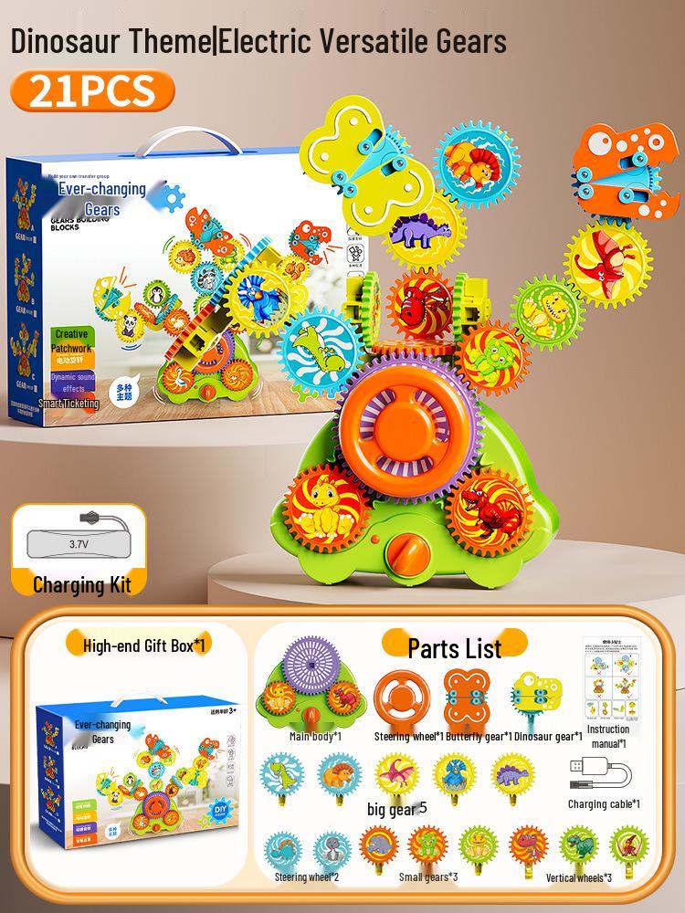 Детский развивающий DIY электрический конструктор с шестеренками