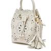 Daks Ivory Leather Mini Tote Bag Crossbody Misty Leaf Punching Dcwa6e600iv
