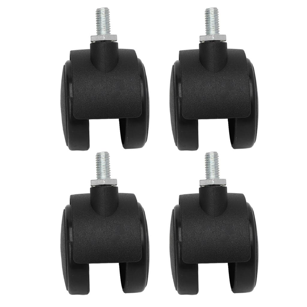 4pcs Swivel Caster Wheels 360 Degree Rolling Uniform Force Double Wheel Design Caster Wheels for Desks Cabinets Shelves