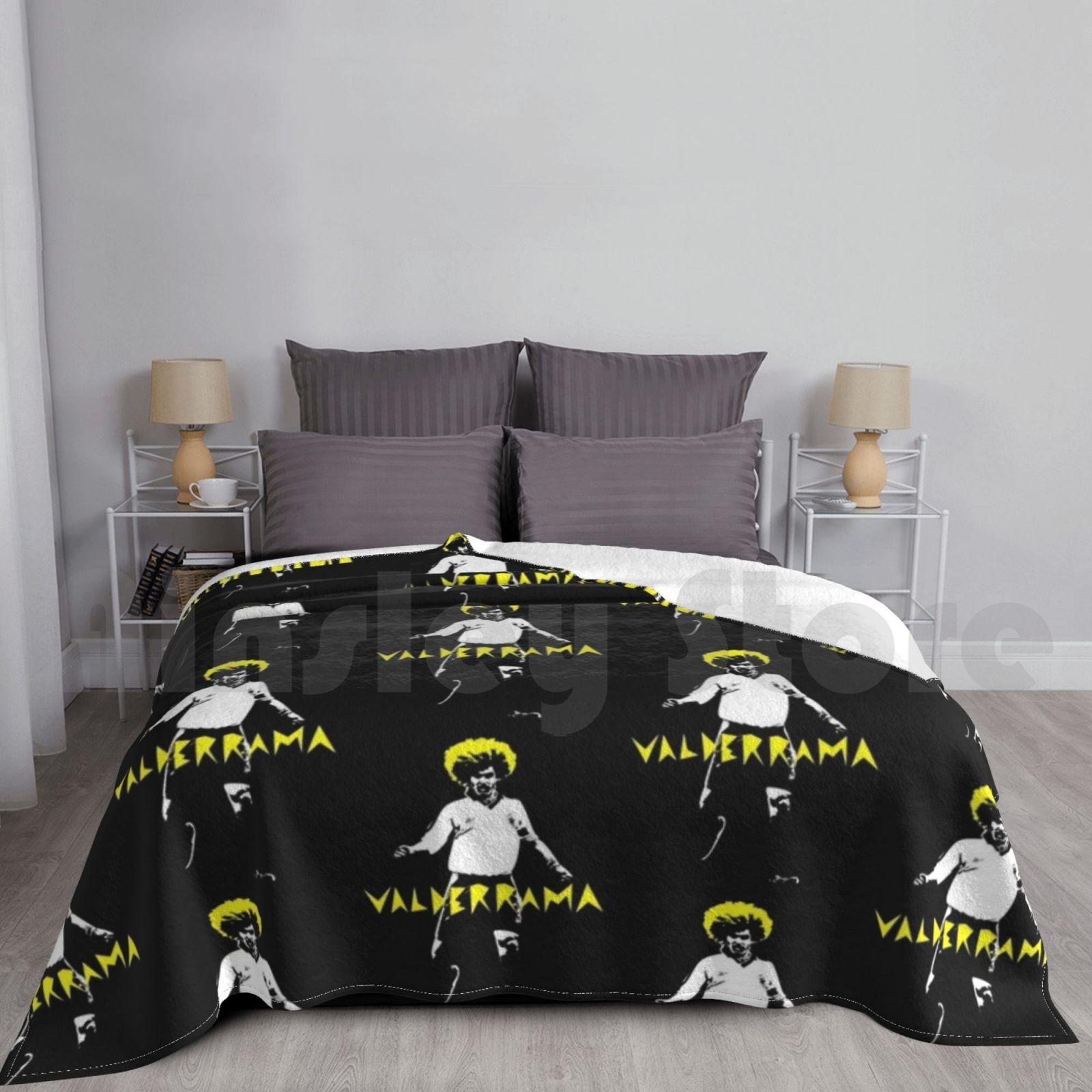 Carlos Valderrama Blanket Fashion Custom Carlos Valderrama Colombia El Pibe Copa Amrica Unin Magdalena Size: 75*100cm, Weight: 230 GSM