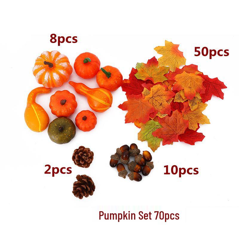 White and Yellow Pumpkin Model for Halloween and Christmas Decoration Wreaths