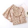 Pajamas Women's Pure Cotton, Summer Thin Double-layer Cotton Yarn Crepe Cotton Short-sleeved Shorts Loungewear Set