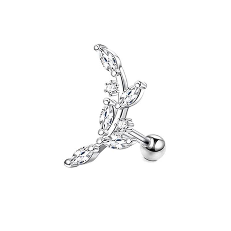 14K Gold Plated 16G Stainless Steel Ear Cartilage Studs - European & American Style Copper Earrings