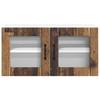 Wall Mounted Glass Cabinet LUCCA Vintage Wood Look 80 X 31 X 40 Cm Wood Based Material