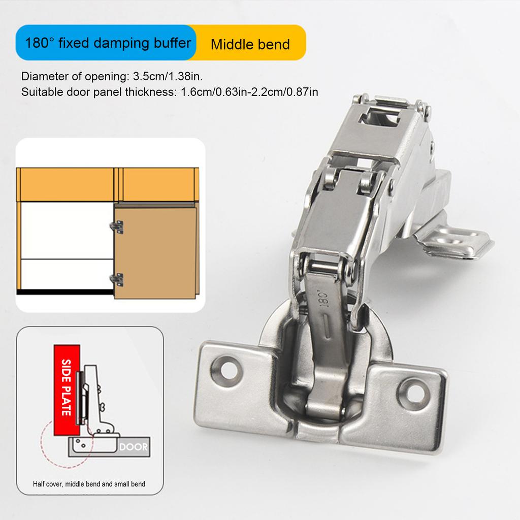165/180° Buffer Hinge Silent Hydraulic Hinge For Cabinets Wardrobes Furniture Cabinet Door Movable Hinge Hardware Accessory