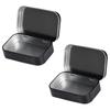 Flips Top Storage Tin Boxes Sturdy Iron Organizers Containers for Home Office 2 Pieces Set
