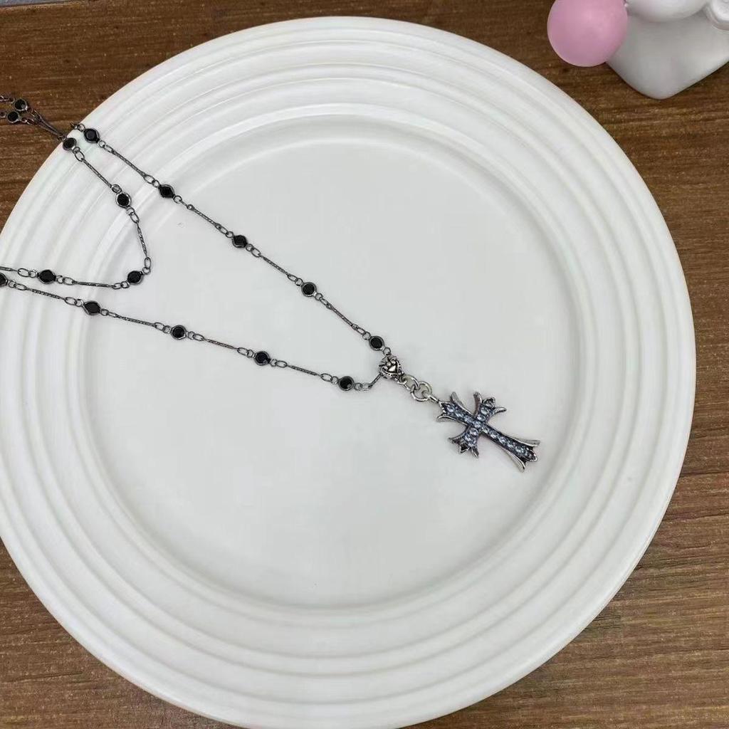Dark Style Double-Layer Cross Necklace: Trendy Choker for Women
