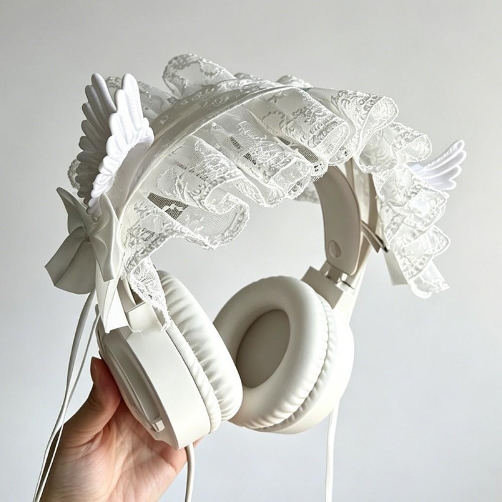 Gothic Lolita Wing Angel Headband Lace Head Wrap New Cosplay Headdress  Hair Accessories