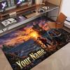 Custom Name Crystal Velvet Rug,One Piece Comfortable Anti Slip Floor Mat For Room Decoration