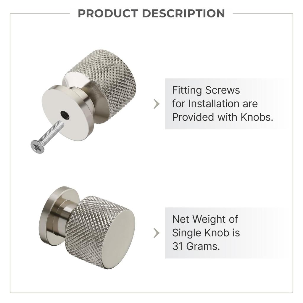 30 Piece Aluminum Drawer Knobs and Pulls – Sturdy Door Knobs for Cabinets, Cupboards & Wardrobes (Satin Matt Finish)