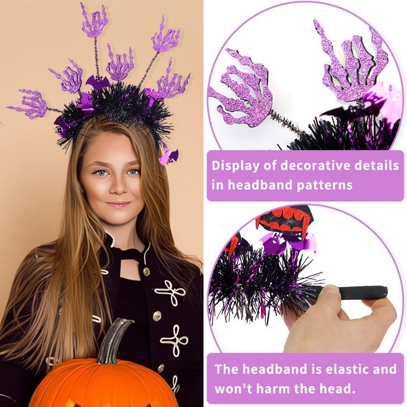 New Halloween Headband, Pumpkin Spider Top Headband, Ghost Party Decoration Funny Radial Colored Strip Headdress