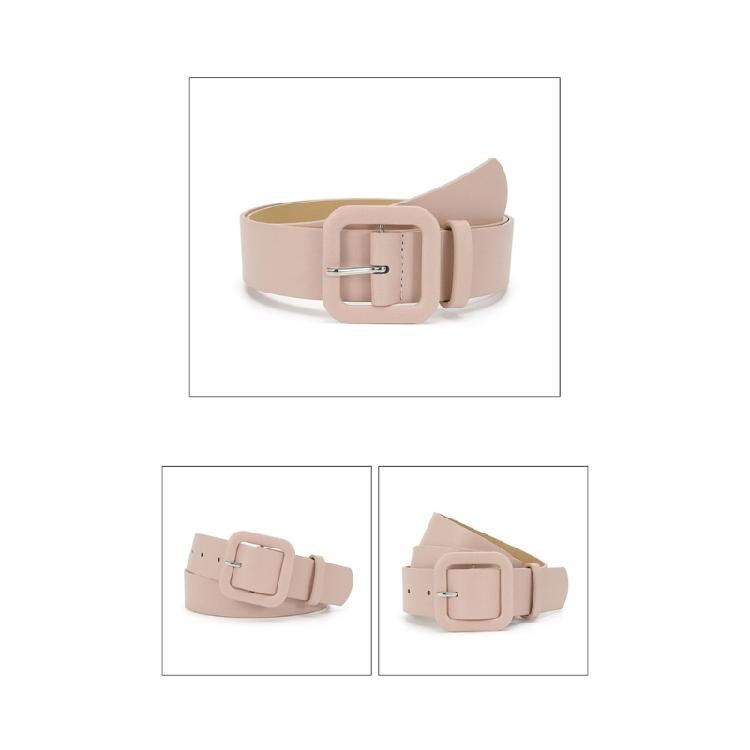 Trendy Square Clasp Belt for Women Durable PU Leather Strap Adjustable Fit Casual Formal Wear