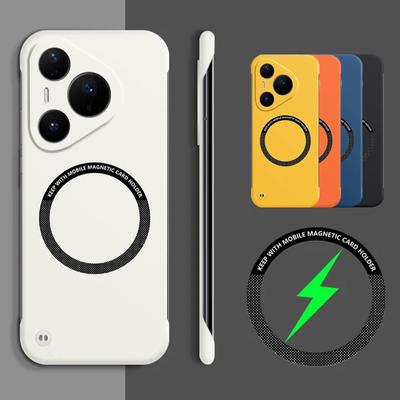 Ultra Thin Frameless Magnetic Case for HUAWEI Pura 80 Pro Plus Magsafe Hard Wireless Charging Cover for Pura 80 Ultra