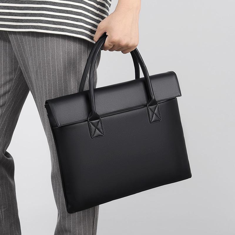 Casual men's and women's new PU laptop bag, light and thin notebook bag, business simple portable briefcase