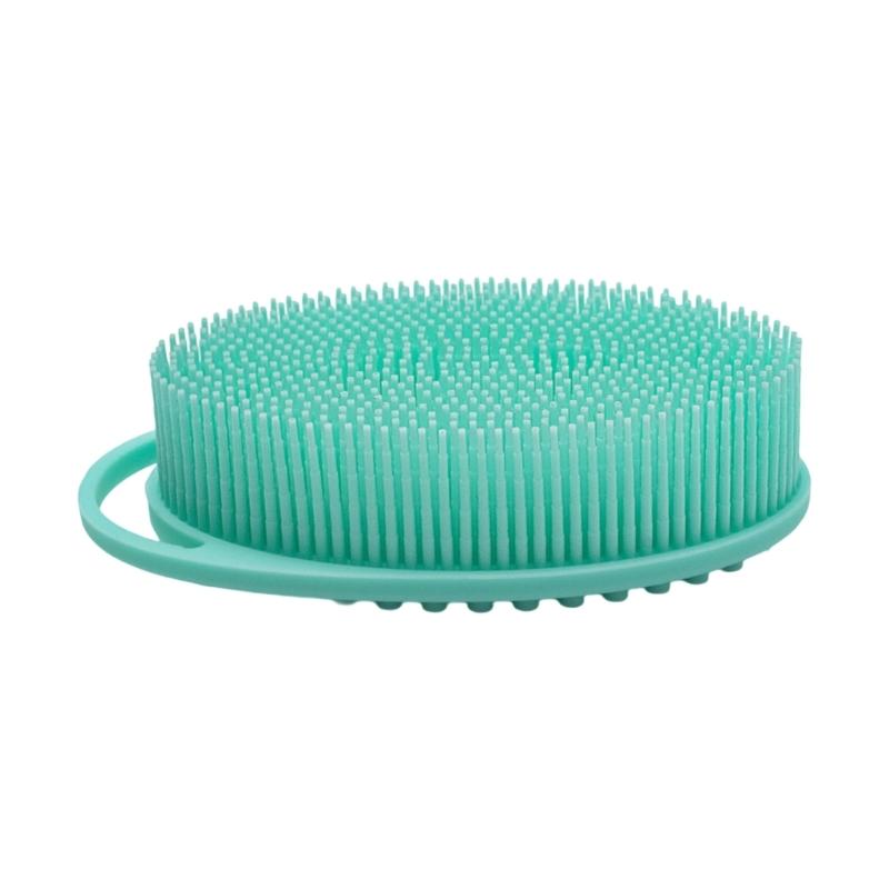 Reusable Silicone Bath Brush With Hanging Hook For Effective Skin Cleansing