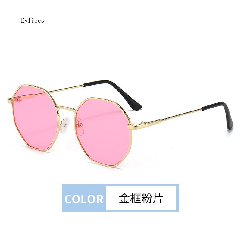 Personalized Multi Women's Sun Goggles New Fashionable Metal Polygonal Sunglasses Driving Travel Anti UV Sunshades Sunglasses