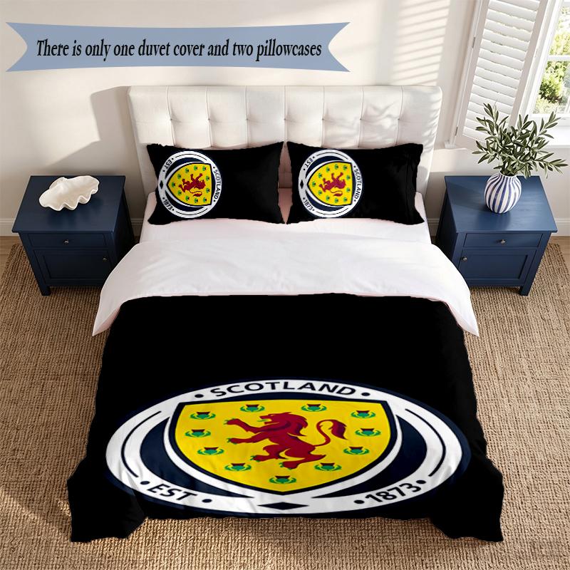 Scotland FC 3‑Piece Bedding Set Soft Microfiber Duvet Cover Pillowcases Comfortable Bed Linen for Bedroom Decoration