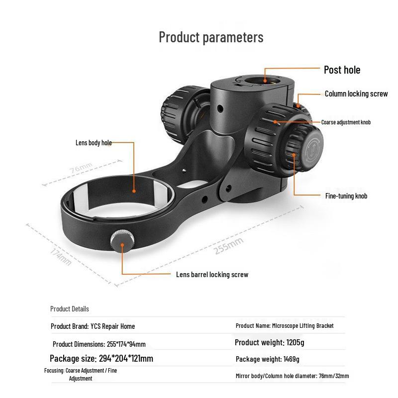

Adjustable Microscope Stand for Mobile Phone Repair with Double Knob Focusing Standard
