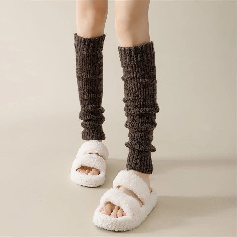 Fashion Women's Leg Warmers Autumn Winter Keep Warm Leg Long Sleeves For Women Solid Color Knee Warmer