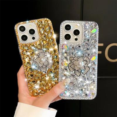 Per Samsung S24ultra Custodia per Cellulare Camelia Perla per Samsung S23plus Piena di Diamanti Senso di Lusso e di Alta Gamma