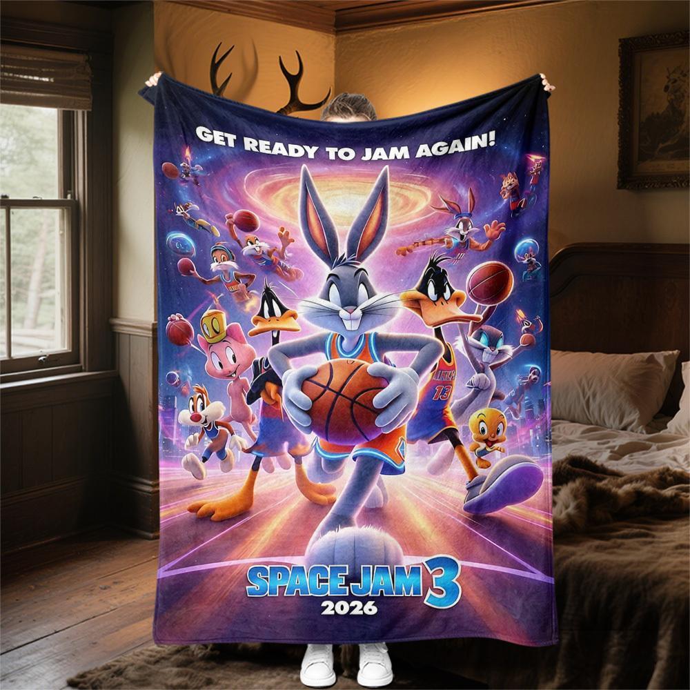 1pc Space Jam 3Outdoor Flannel Blanket Soft Plush Decor for Picnics, camping,Bedroom, Playroom, or Lunch Breakn1132A