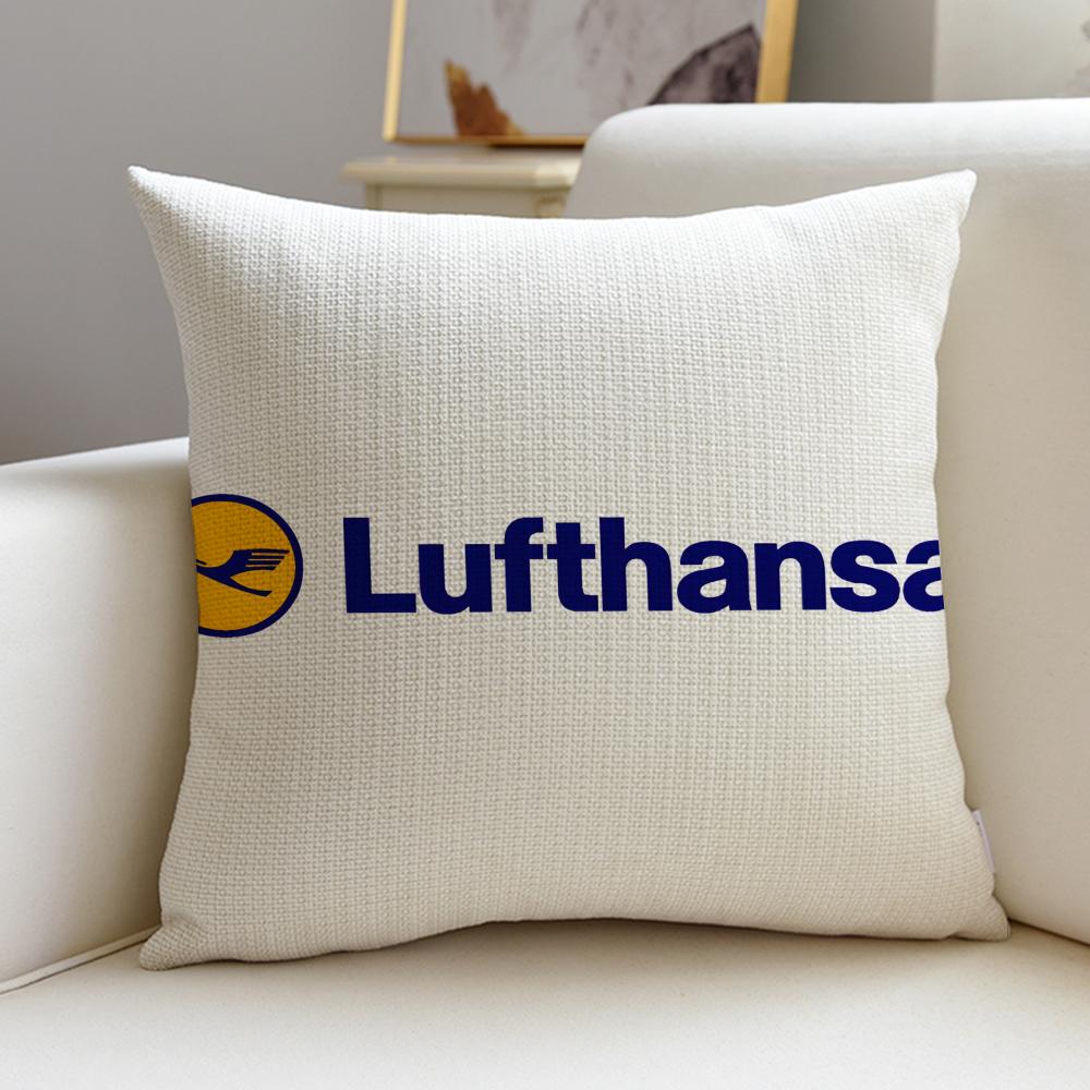 Premium LLufthansaS Cushion Cover Breathable and Skinfriendly Linen Pillowcase Square Removable and Washable Cushion