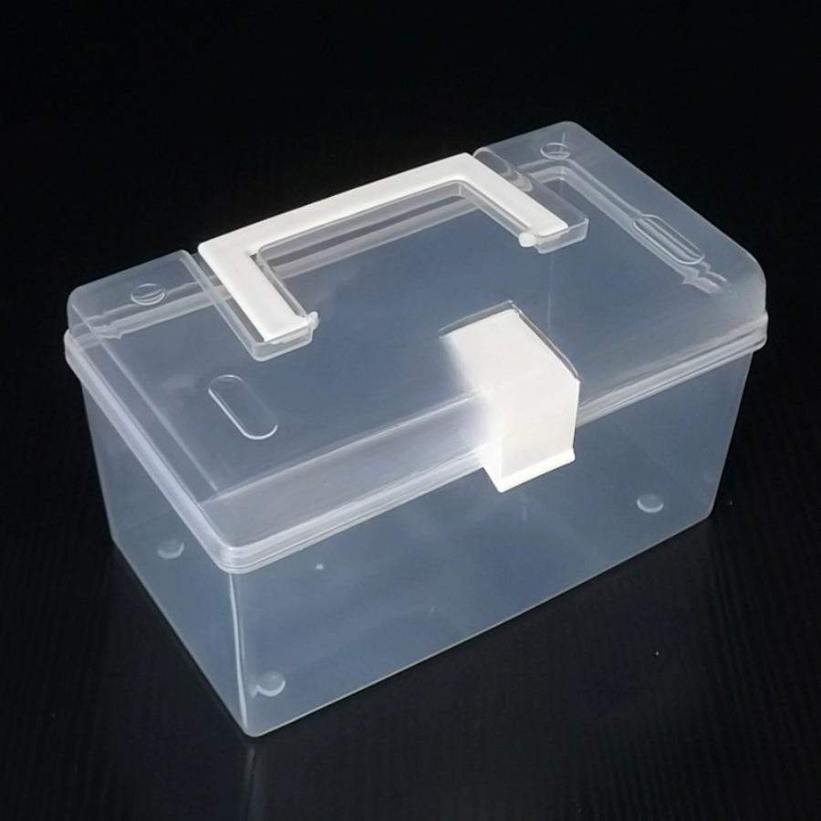 Tragbare kleine Box Kunststoff Aufbewahrungsbox transparente Klebebandabdeckung Staubaufbewahrungsbox Desktop-Abdeckung diverse Snacks Aufbewahrungsbox