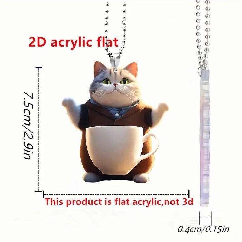

Cat Whimsical Acrylic Ornament With Santa Hat For Stylish Car Interior Decor