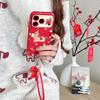 New Year Pony Case For iPhone 17 16 15 14 Pro Max with Red Polka Dot Wrist Strap Shockproof 14 16 17 Protective Cover Cases