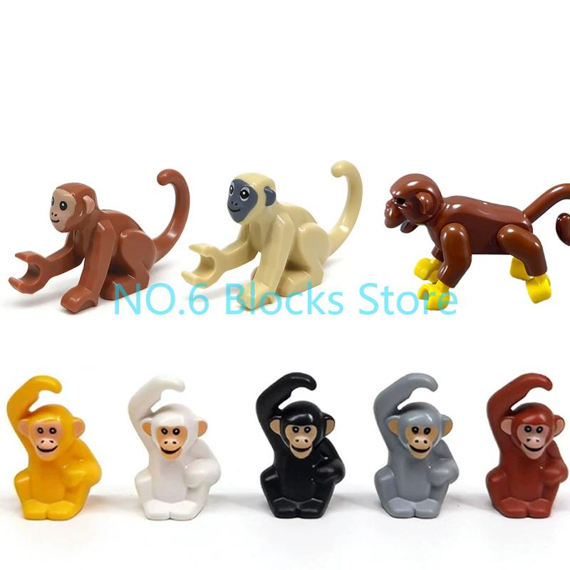 MOC Animal Building Blocks Sheep Dog Wolf Dolphin Pig Whale Elephant Educational Small Particle Zoo Scene Gift DIY Brick Toy S15