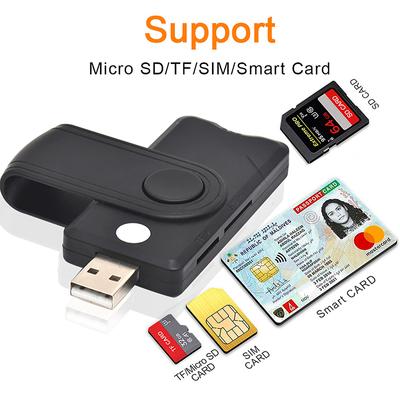 Windows 7 8 10 Linux Os Usb Sim Smart Card Reader For Bank Card Ic/Id Emv Sd Tf Mmc Card Reader Usb-Ccid Iso 7816